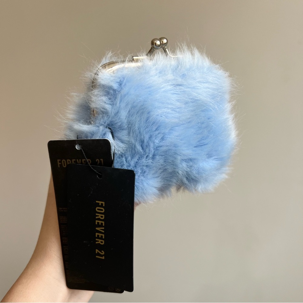 Forever 21 Fluffy Blue Coin Purse